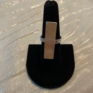 Mother of Pearl ring. Size 9 adjustable.